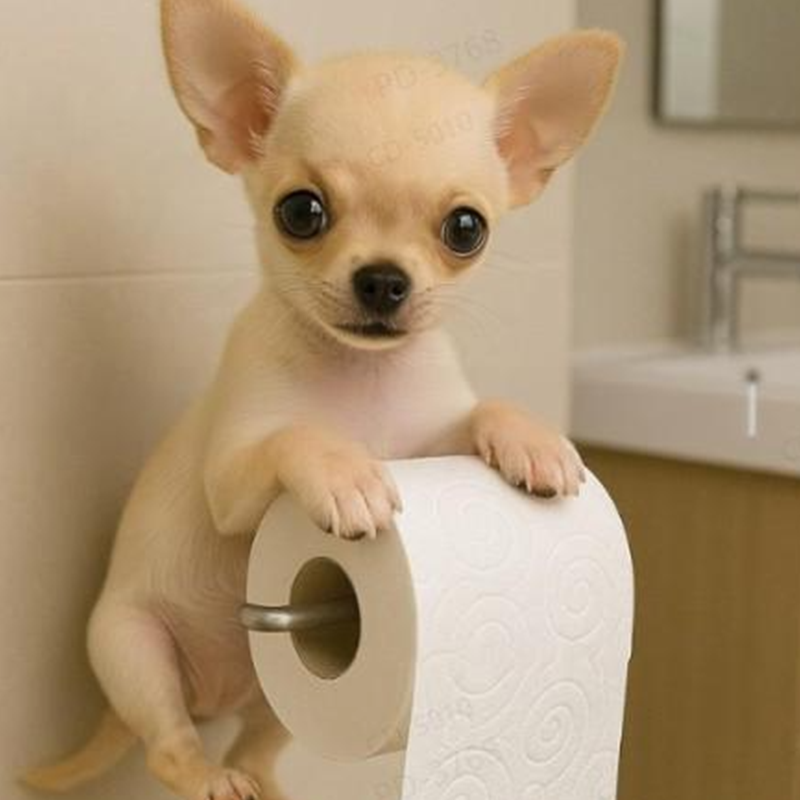 Dog Toilet Paper Roll Holder