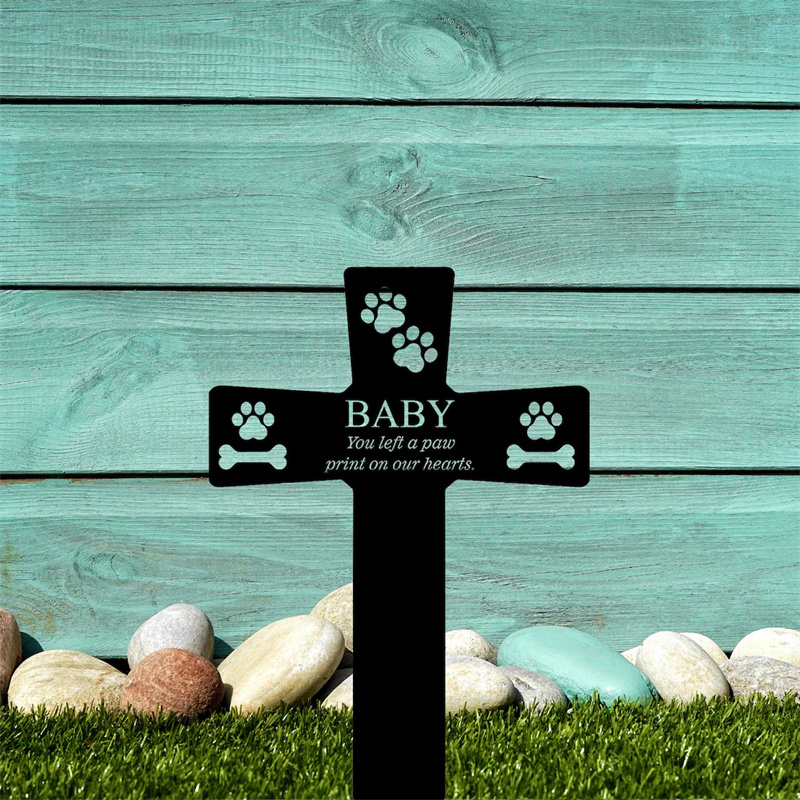 Personalized Dog Memorial Cross for Pet Grave