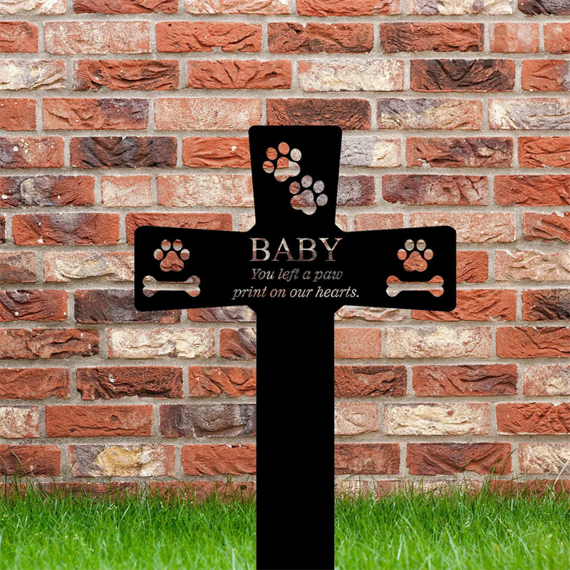 Personalized Dog Memorial Cross for Pet Grave