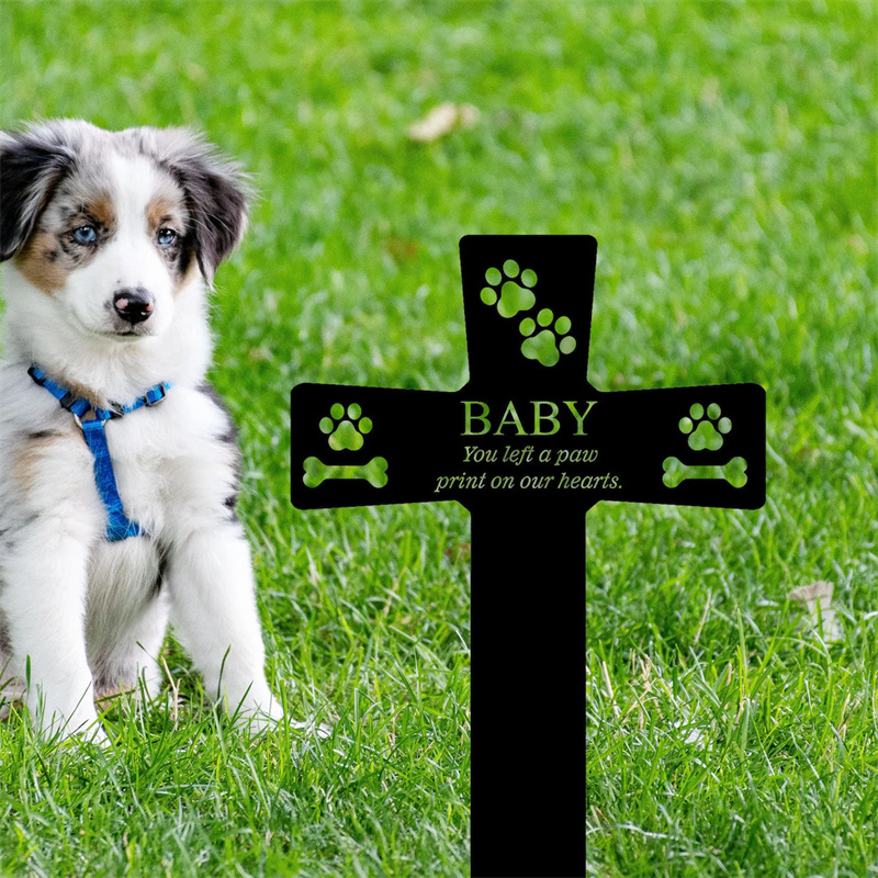 Personalized Dog Memorial Cross for Pet Grave