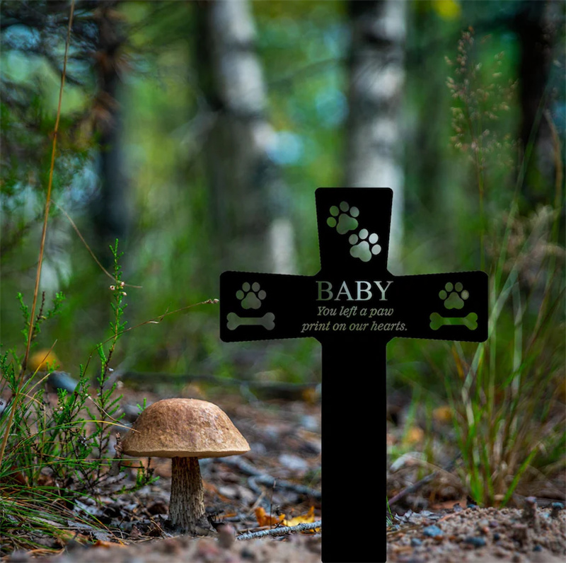 Personalized Dog Memorial Cross for Pet Grave