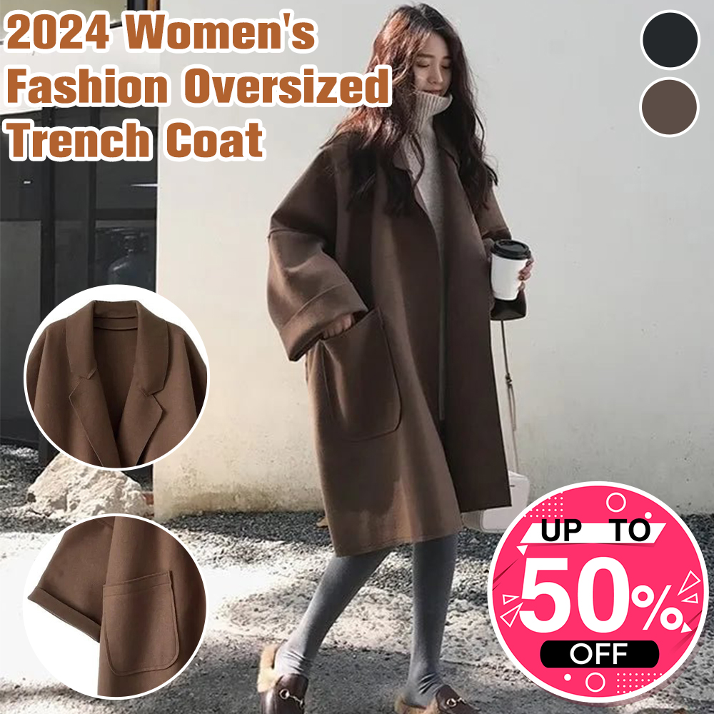 Shobous 2024 Women S Fashion Oversized Trench Coat     426 