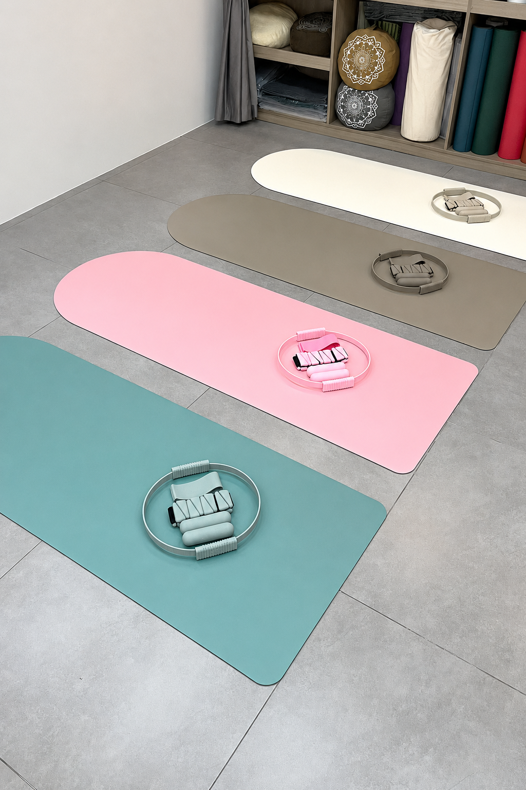 Custom Black Yoga Mat & Pilates Weight Set