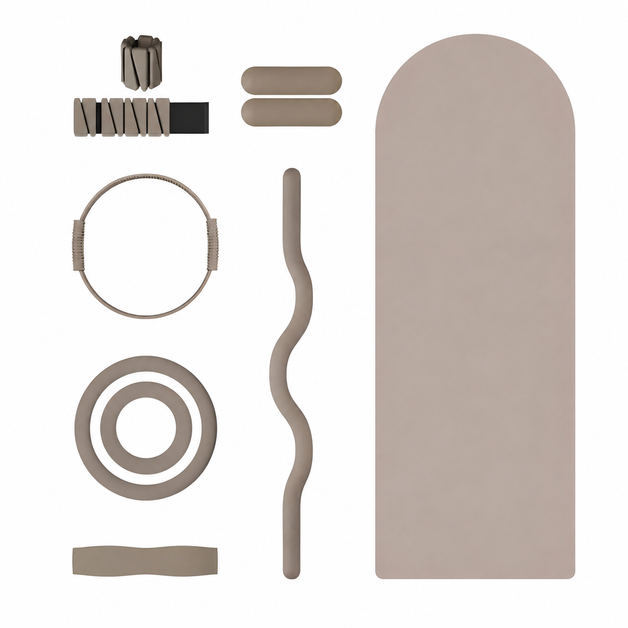 Custom Black Yoga Mat & Pilates Weight Set