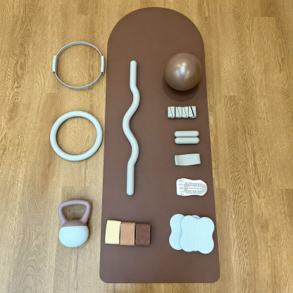 Custom Black Yoga Mat & Pilates Weight Set
