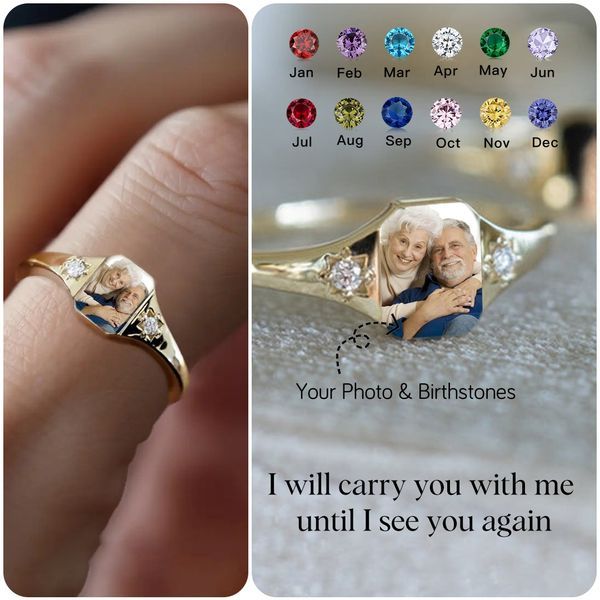 Photo Birthstone Custom Ring