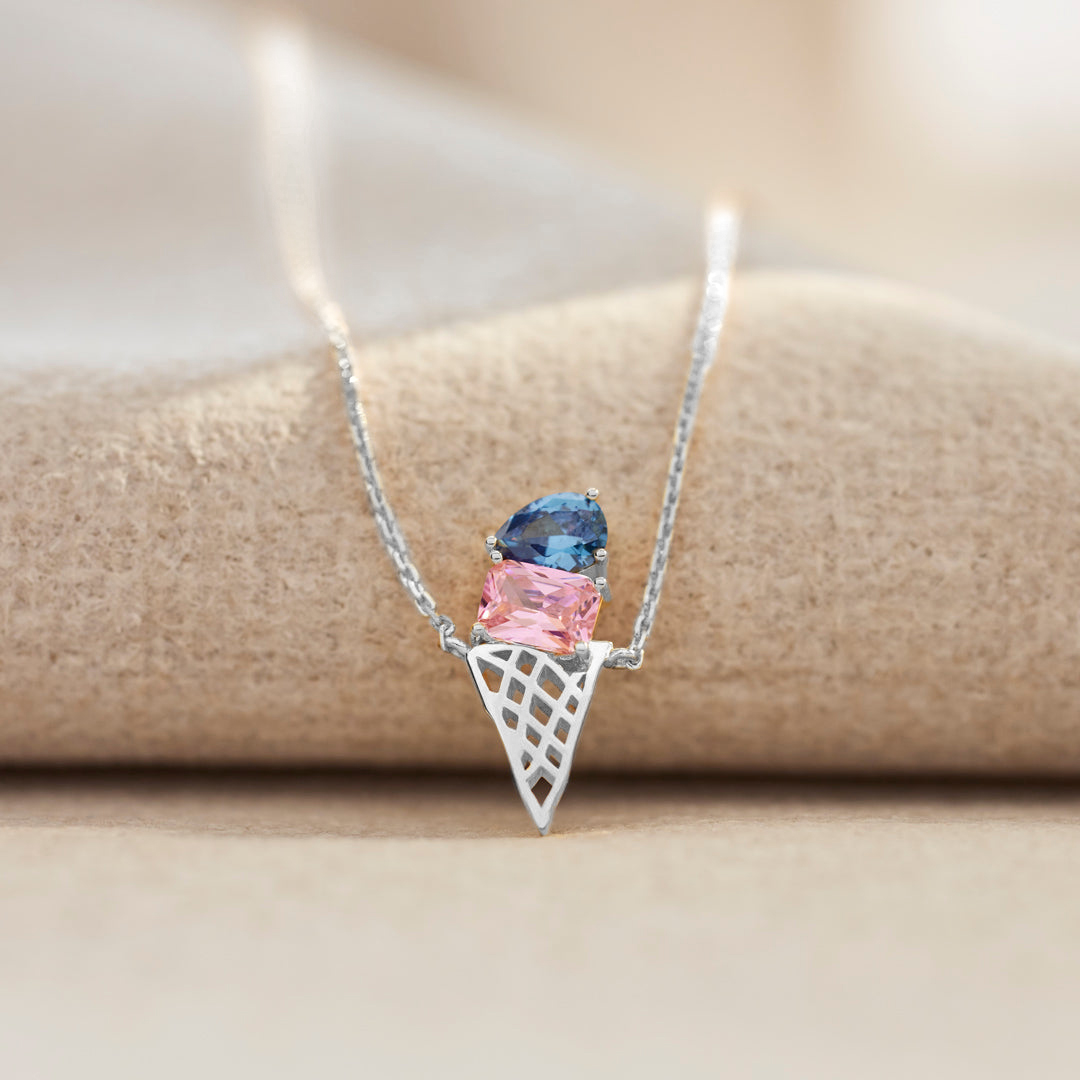 Mama's Sweet Joys - Custon Birthstones Ice Cream Necklace
