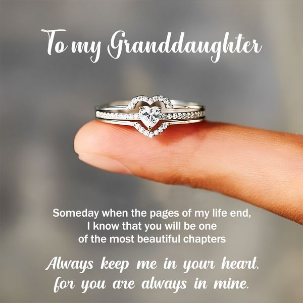 For Granddaughter - You Are Always In Mine Layered Heart S925 Ring