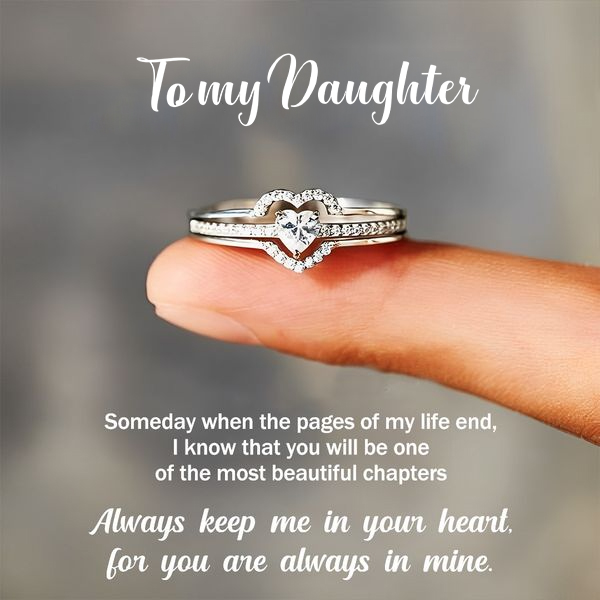 For Daughter - You Are Always In Mine Layered Heart S925 Ring