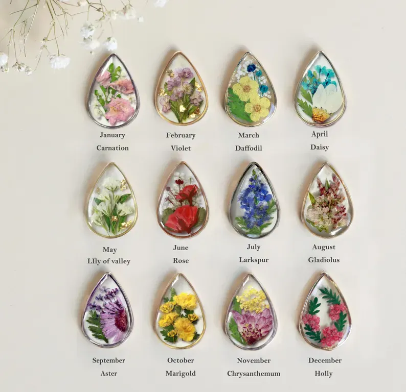 🌸2025 Spring New Sale - Personalized Birth Flower Teardrop Necklace