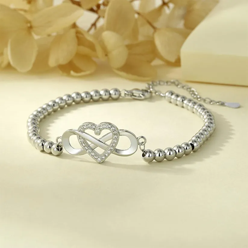 To My Granddaughter - Keep Me In Your Heart Infinity Love Bead Bracelet