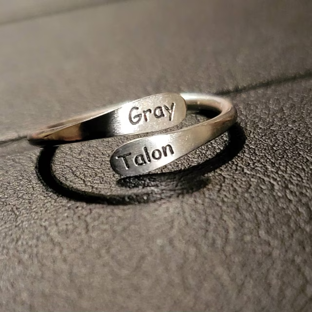 For Love - Custom Engraved Open Style Ring