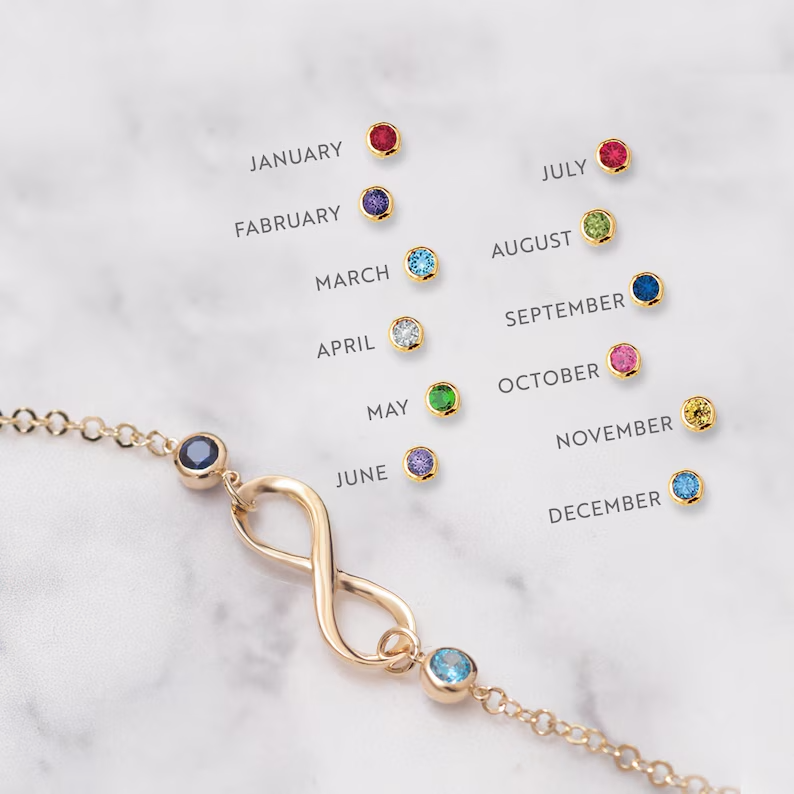 FOR FRIEND- THE FRIENDSHIP BETWEEN US WILL EXTEND INFINITELY CUSTOM BIRTHSTONES BRACELET