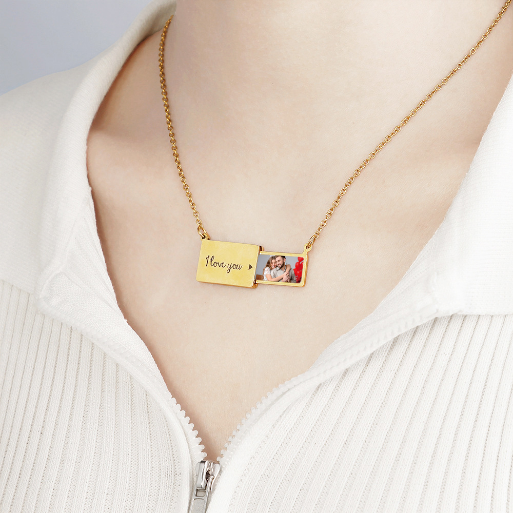 For Love - Personalized Envelope Locket Necklace