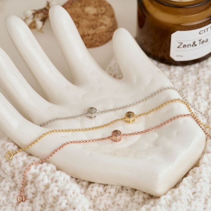 For Love - Sterling Silver Custom Photo Projection Bracelet