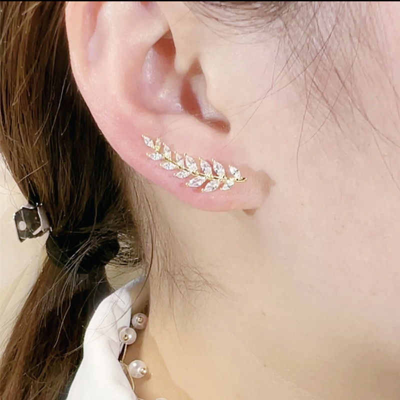 🎄Christmas Hot Sale✨Leaf Zircon Earrings
