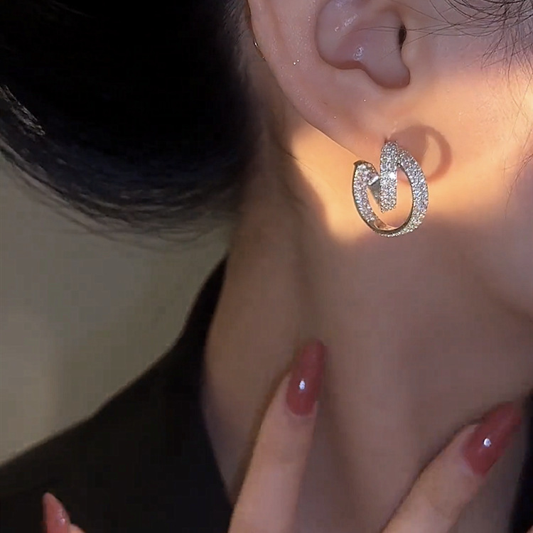 🌸2024 Spring Hot Sale✨Italian Style Zircon Hoop Earrings