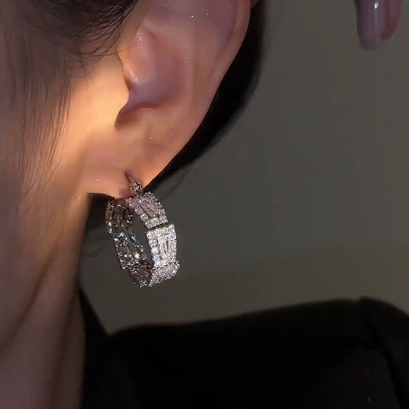 🎉New Year Hot Sale✨French Zircon Hoop Earrings