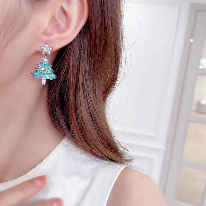 🎄Christmas Hot Sale✨Colorful Shiny Christams Tree Earrings