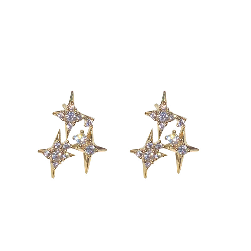 🎄Christmas Hot Sale✨Sparkling Star Silver Needle Stud Earrings