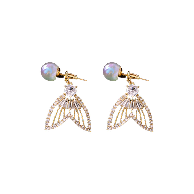 🎄Christmas Hot Sale✨Sparkling Mermaid Pearl Fishtail Earrings
