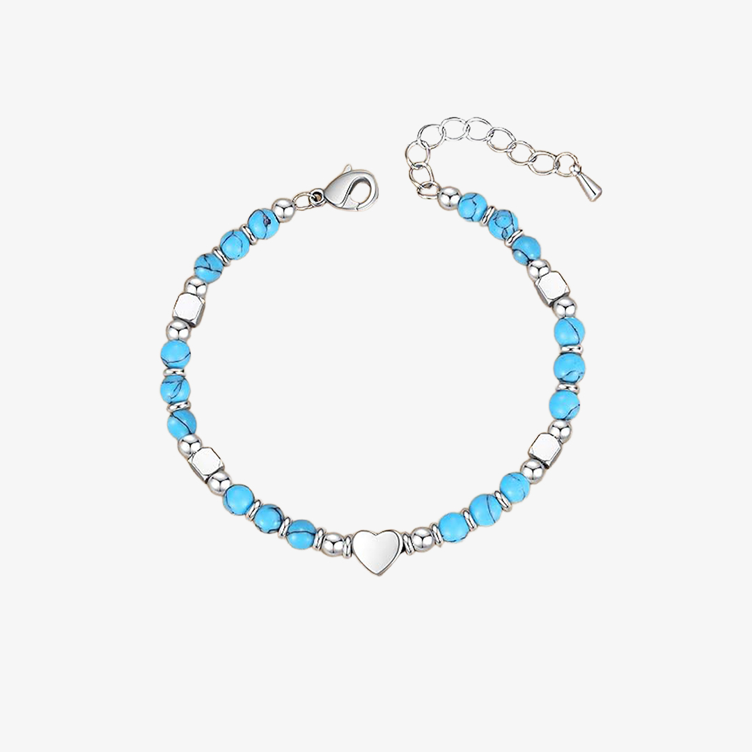 To My Granddaughter-Turquoise Heart Bracelet