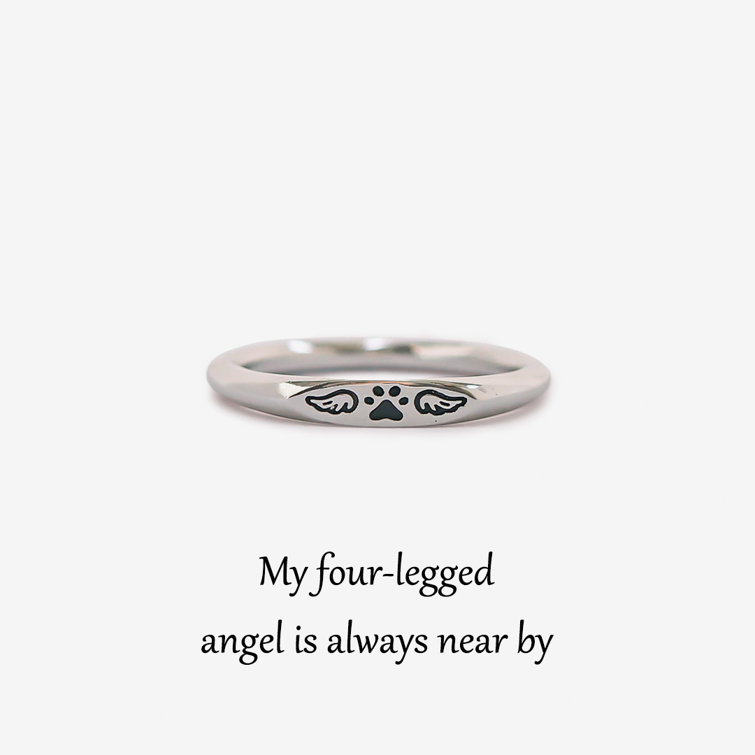 FOR MEMORIAL - My Four-legged Angel is Always Near By Wings Ring