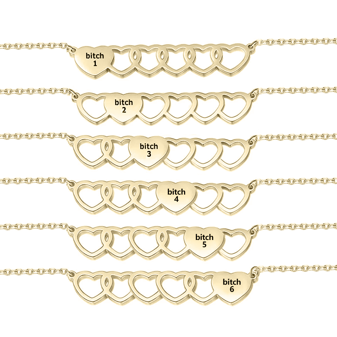 For Friend -You're My Favorite Bitch Heart Set Bracelet