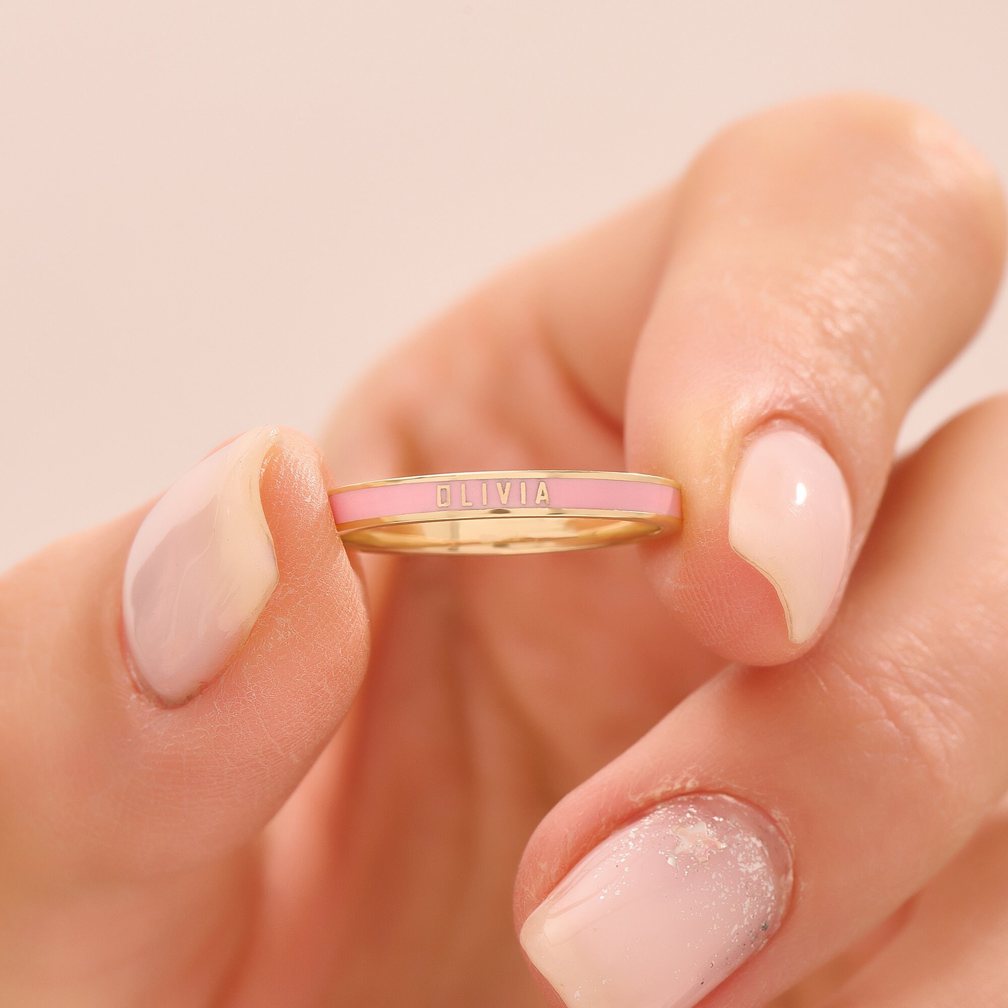 For Love- Exclusive Color Enamel Name Customized Ring