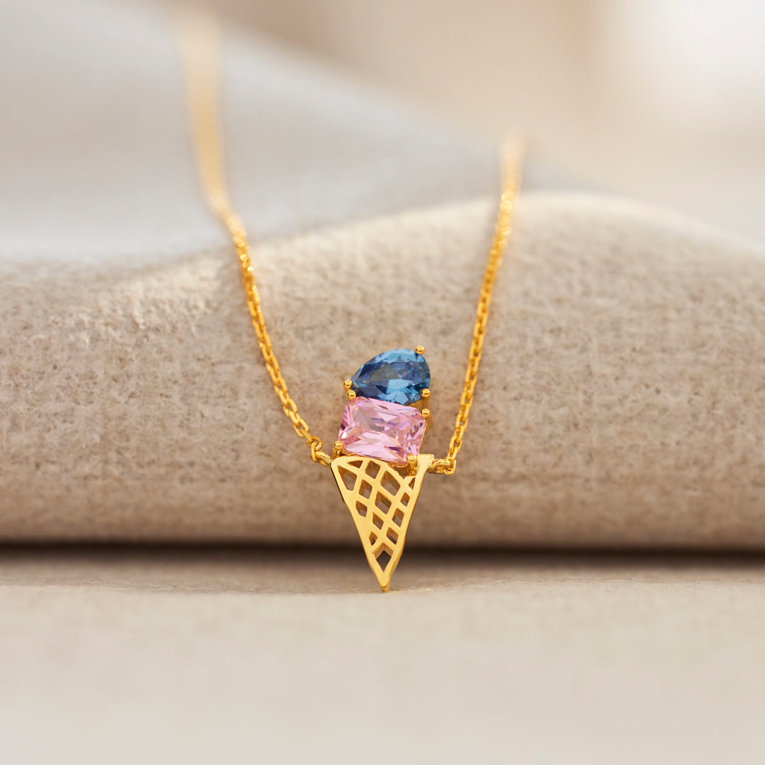 Mama's Sweet Joys - Custon Birthstones Ice Cream Necklace
