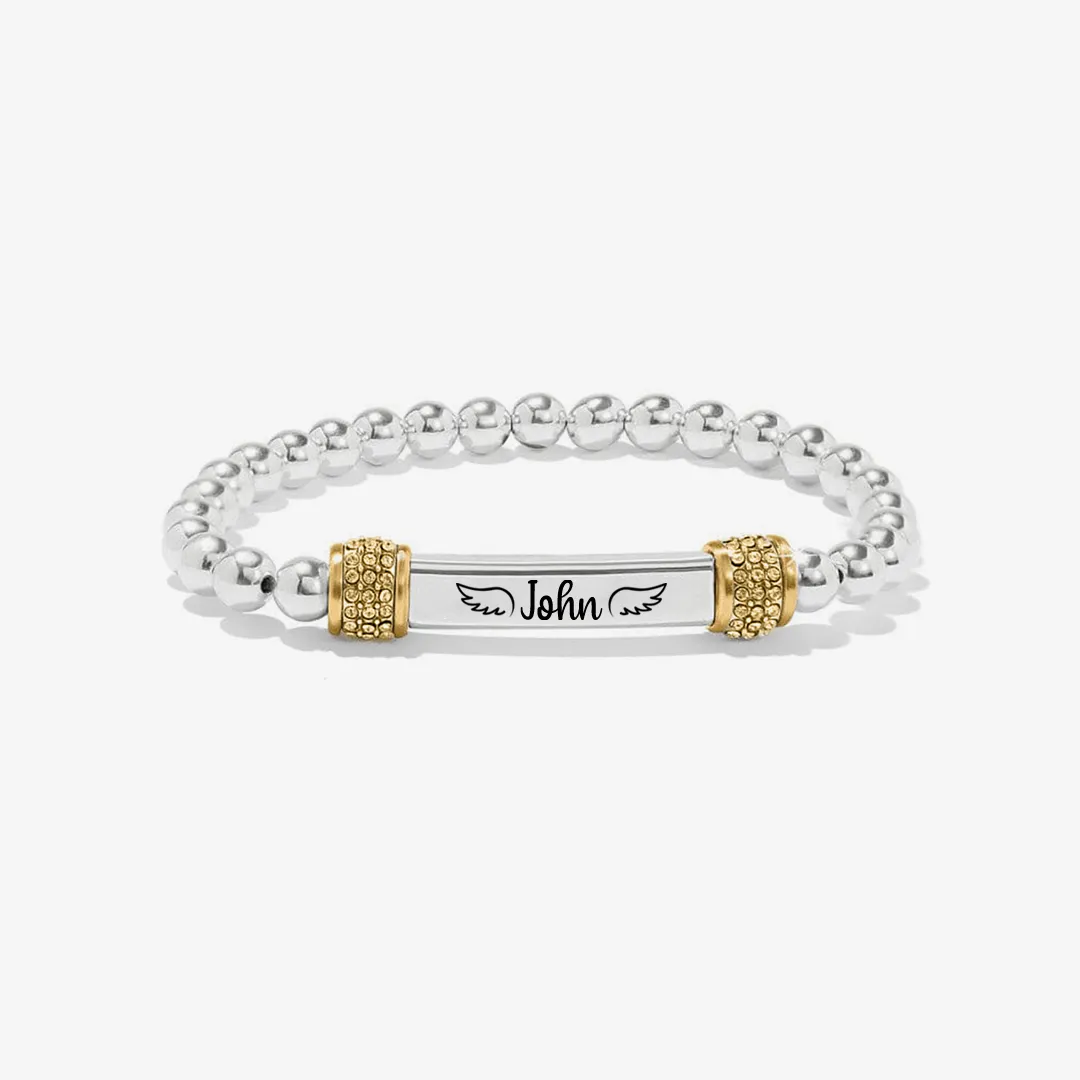  For Memorial -  I'm a Wife to a Husband  Custom Name Bead Bracelet