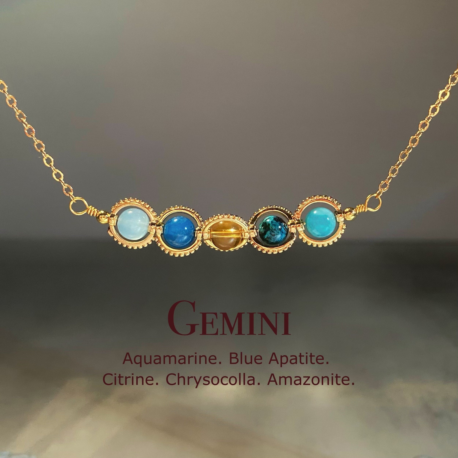 Natural Birthstone Zodiac Necklace - Personalized Astrology Pendant & Gift