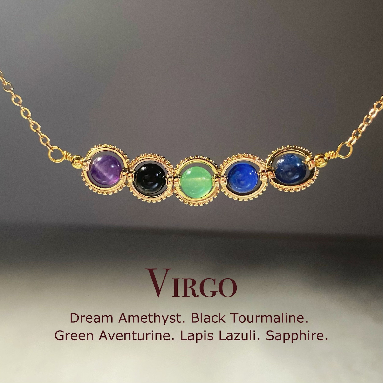 Natural Birthstone Zodiac Necklace - Personalized Astrology Pendant & Gift