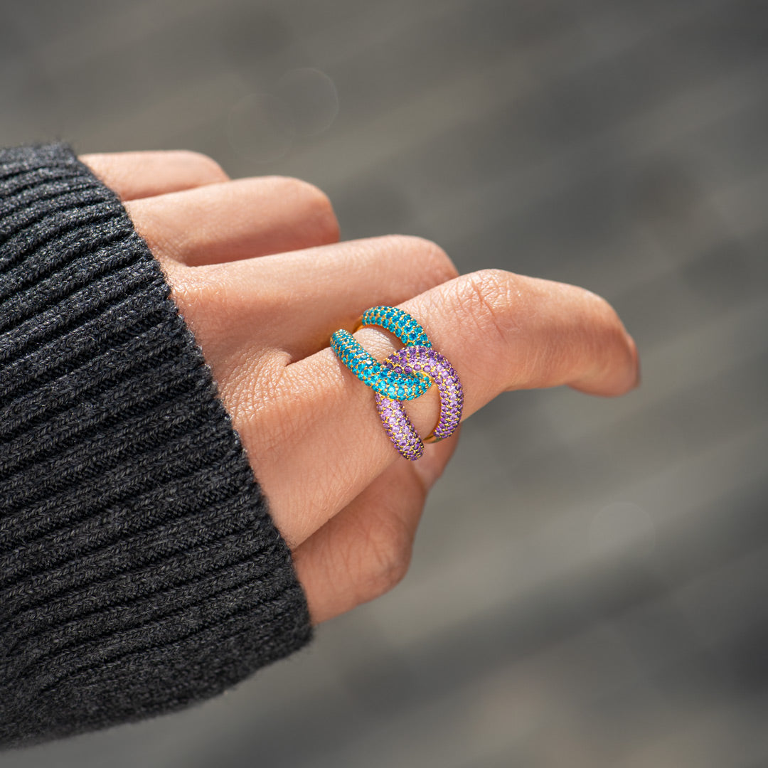 Crafted With Angels’ Love Birthstones Chunky Link Ring