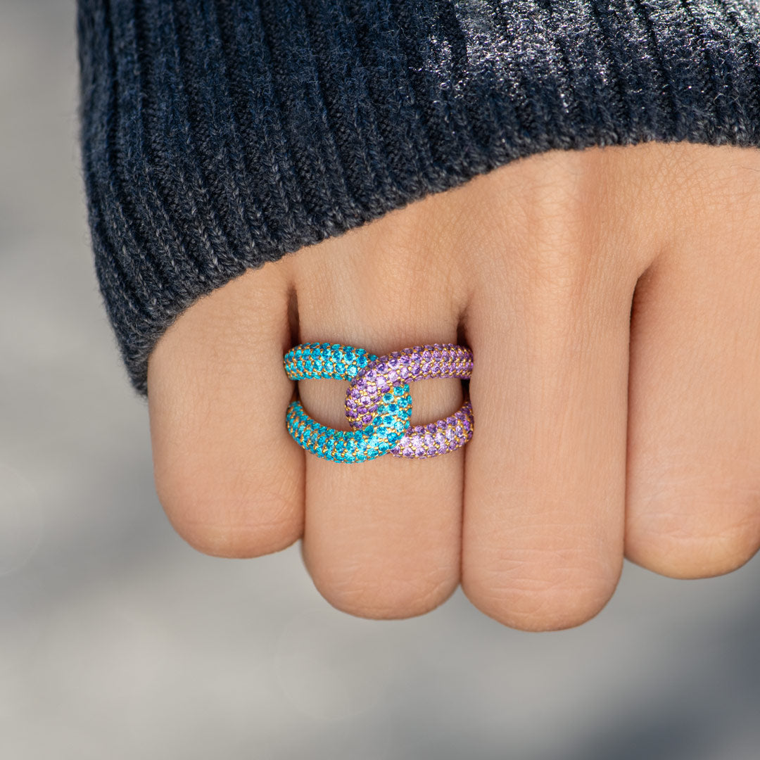 Crafted With Angels’ Love Birthstones Chunky Link Ring