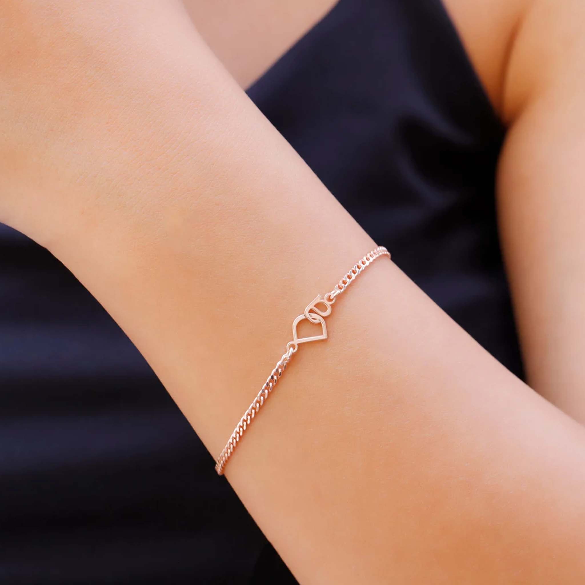 Custom Two Initial Interlocking Bracelet