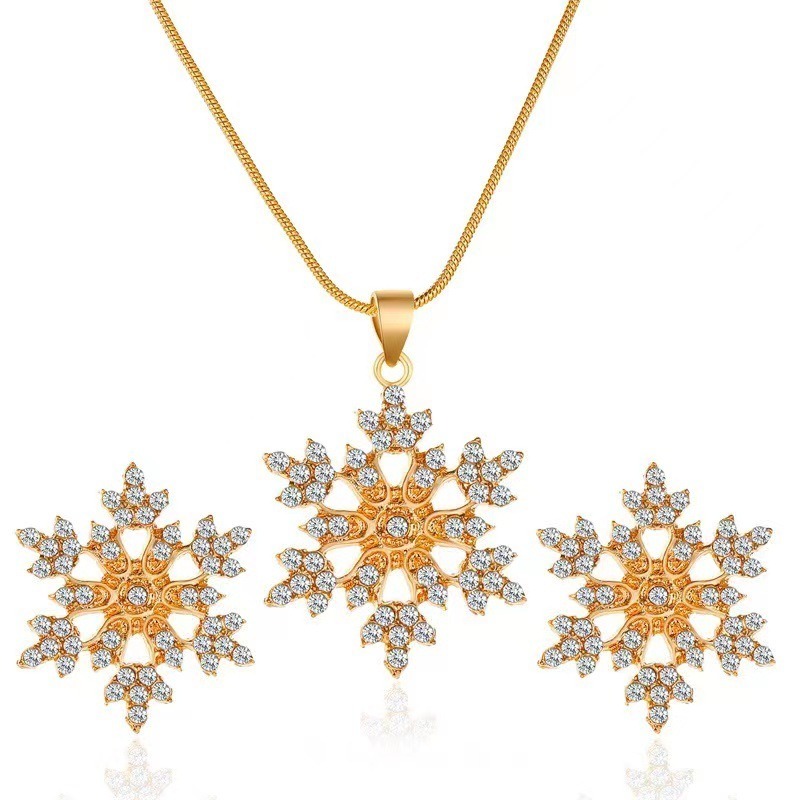 🎁CHRISTMAS PRE SALE 🎄 Diamonds Snowflake Earrings Necklace Set