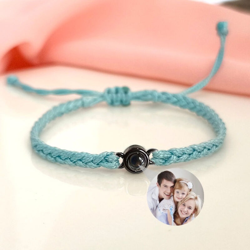 Sterling Silver Personalized Rope Picture Projection Bracelet Sincere Gift