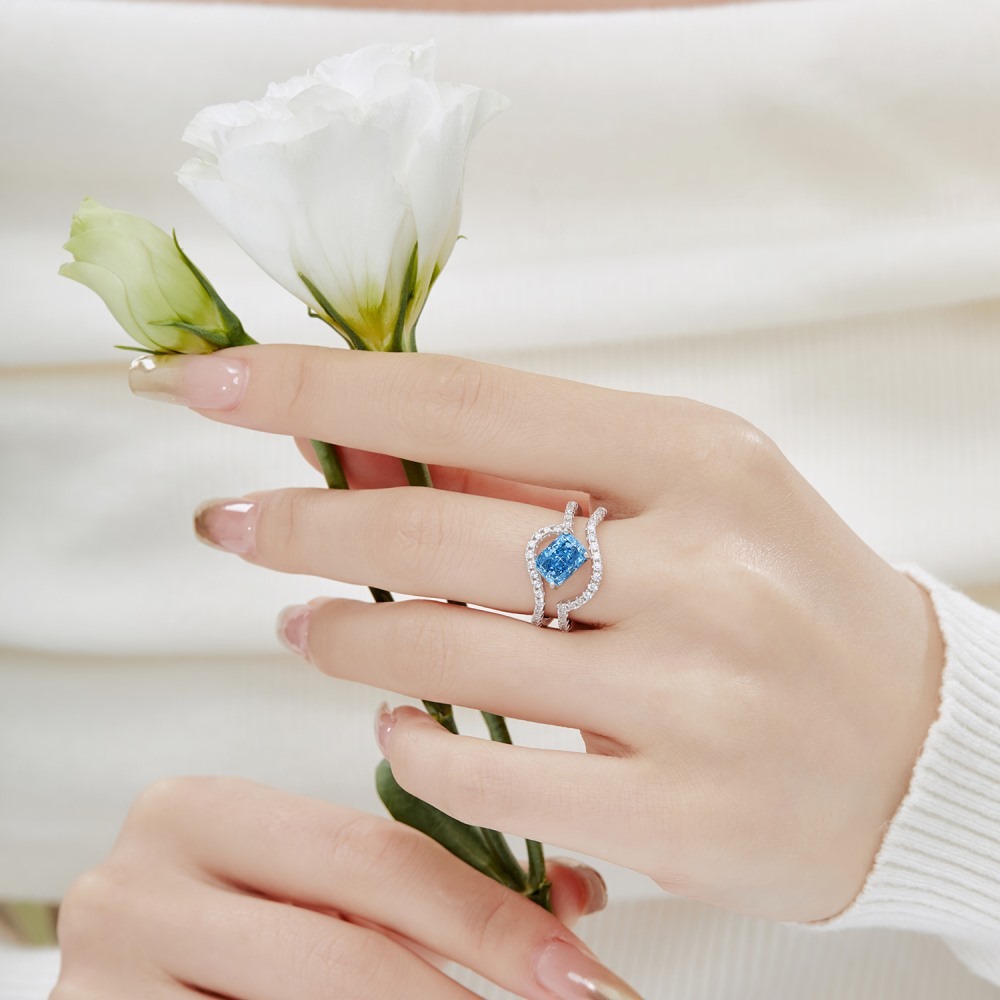 925 STERLING SILVER PAVÉ VAGUES RING-belovejewel.com