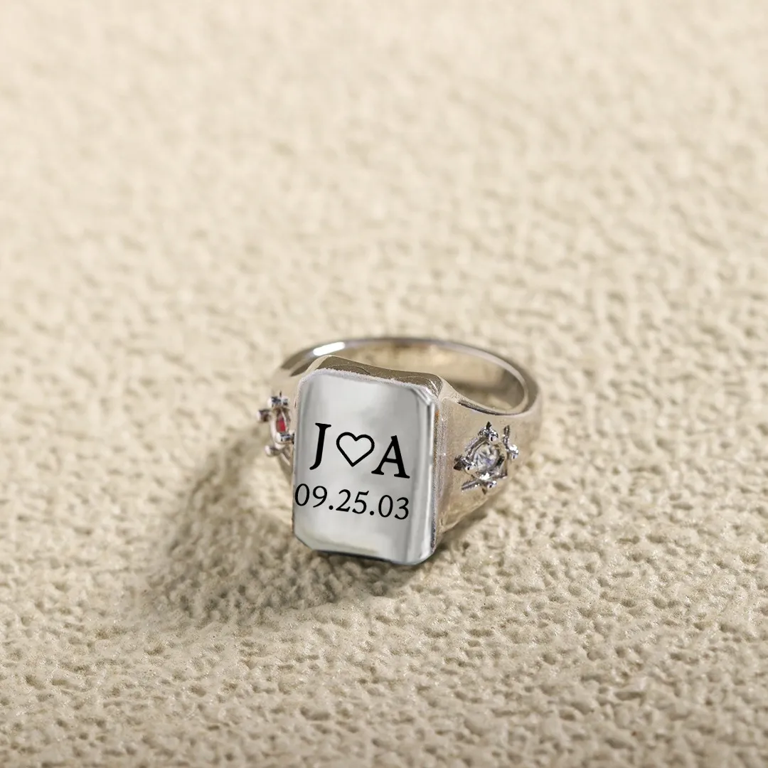 BELOVE CUSTOM INITIAL & SPECIAL DATE RING