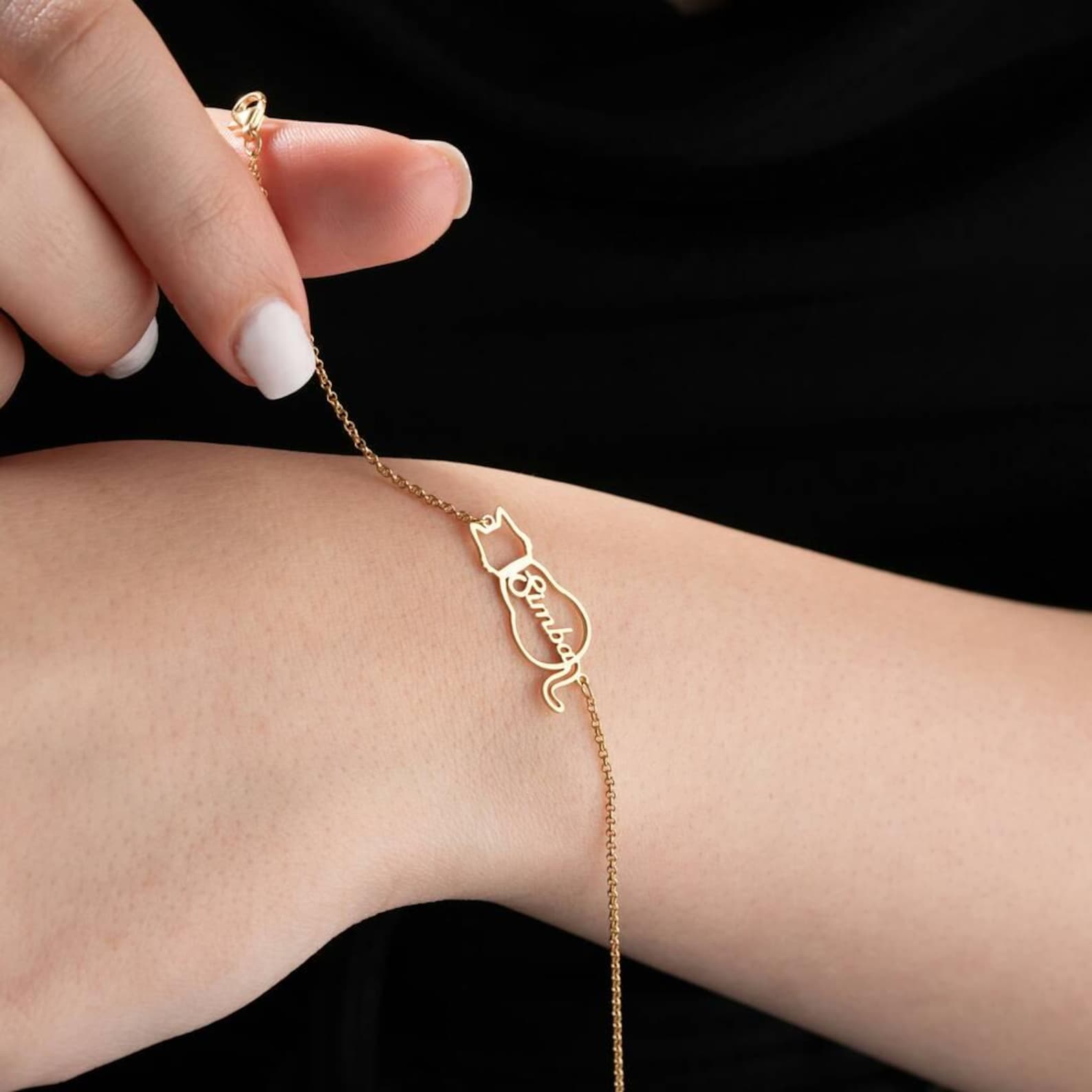 🐾 Personalised Cat Name Bracelet