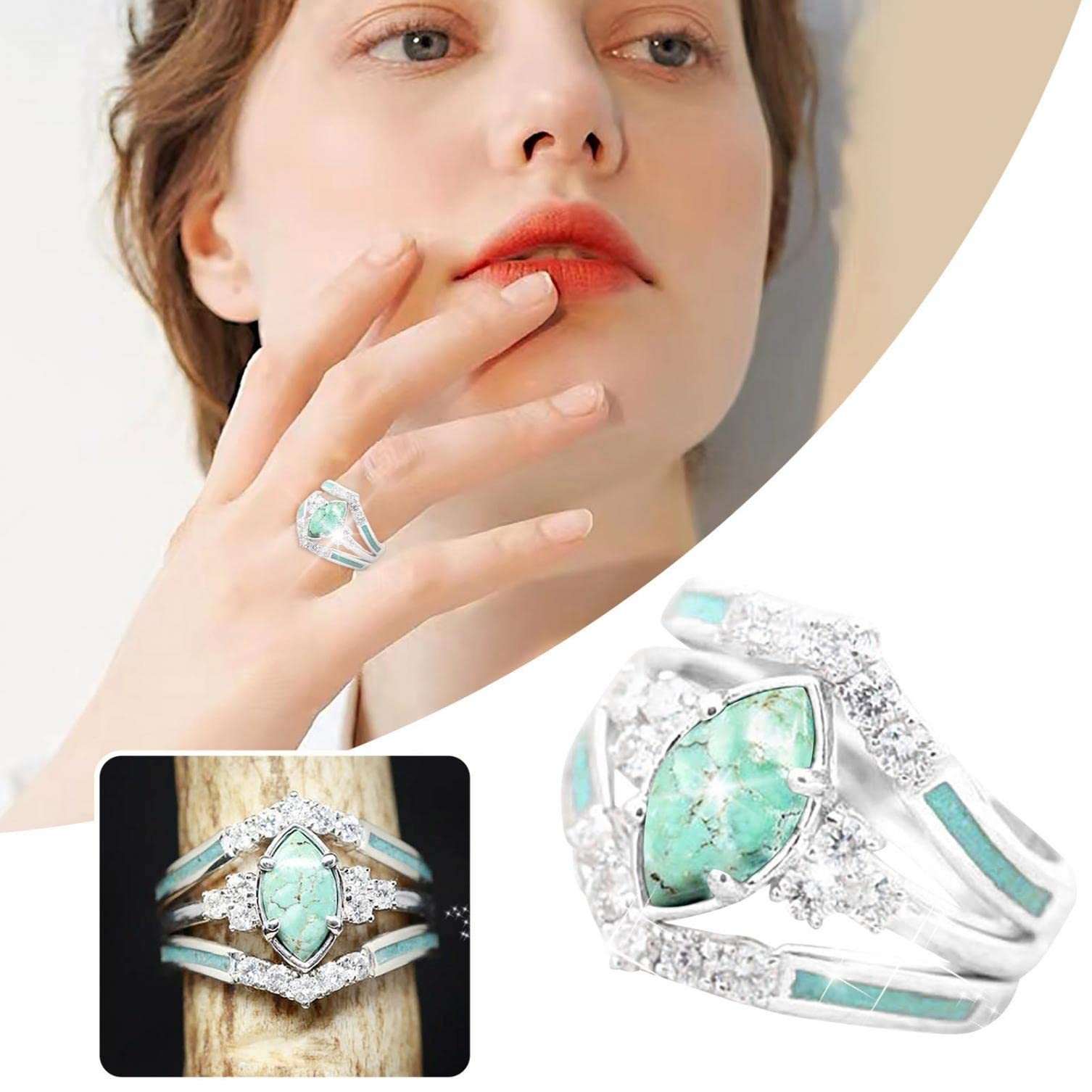 BLACK FRIDAY PRE-SALE✨Turquoise Creative 3-Piece Ring