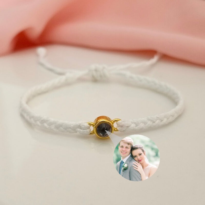 Sterling Silver Personalized Rope Picture Projection Bracelet Sincere Gift