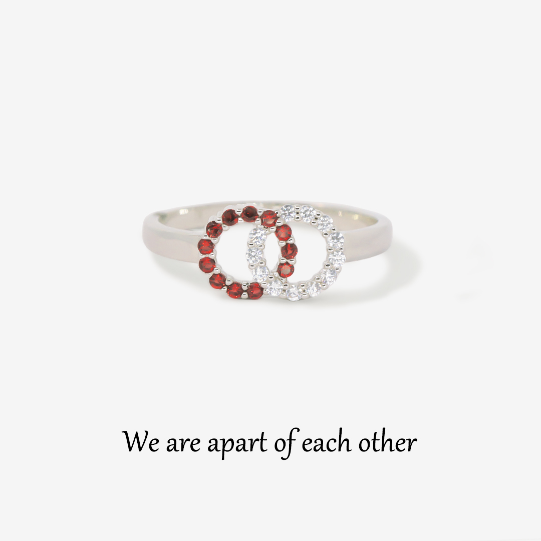 For Love - Custom Birthstones Interlocking Ring