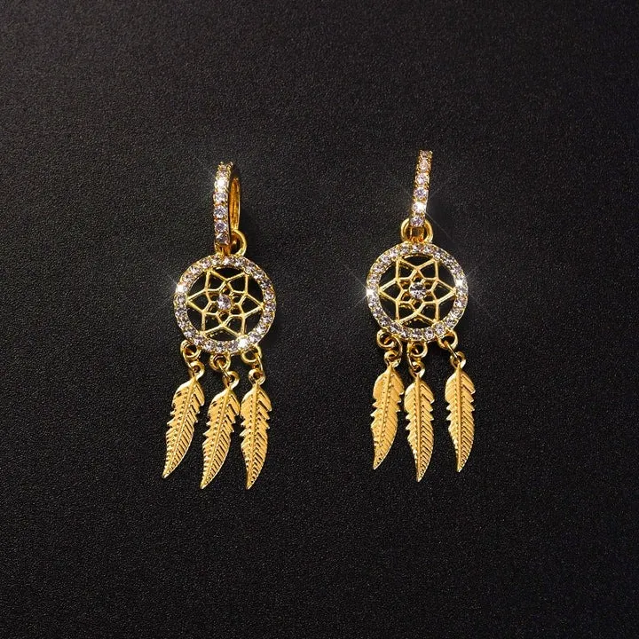 🌹Valentine's Day Hot Sale💝Golden Slumber Dreamcatcher Earrings