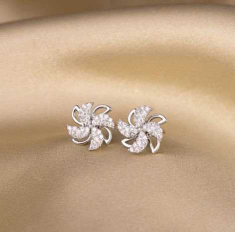 🎉New Year Hot Sale✨Rotating Windmill Zircon Earrings