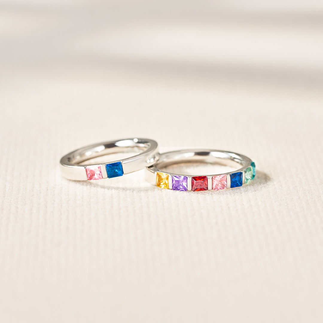 CUSTOM BIRTHSTONE FAMILY ELEGANT RING