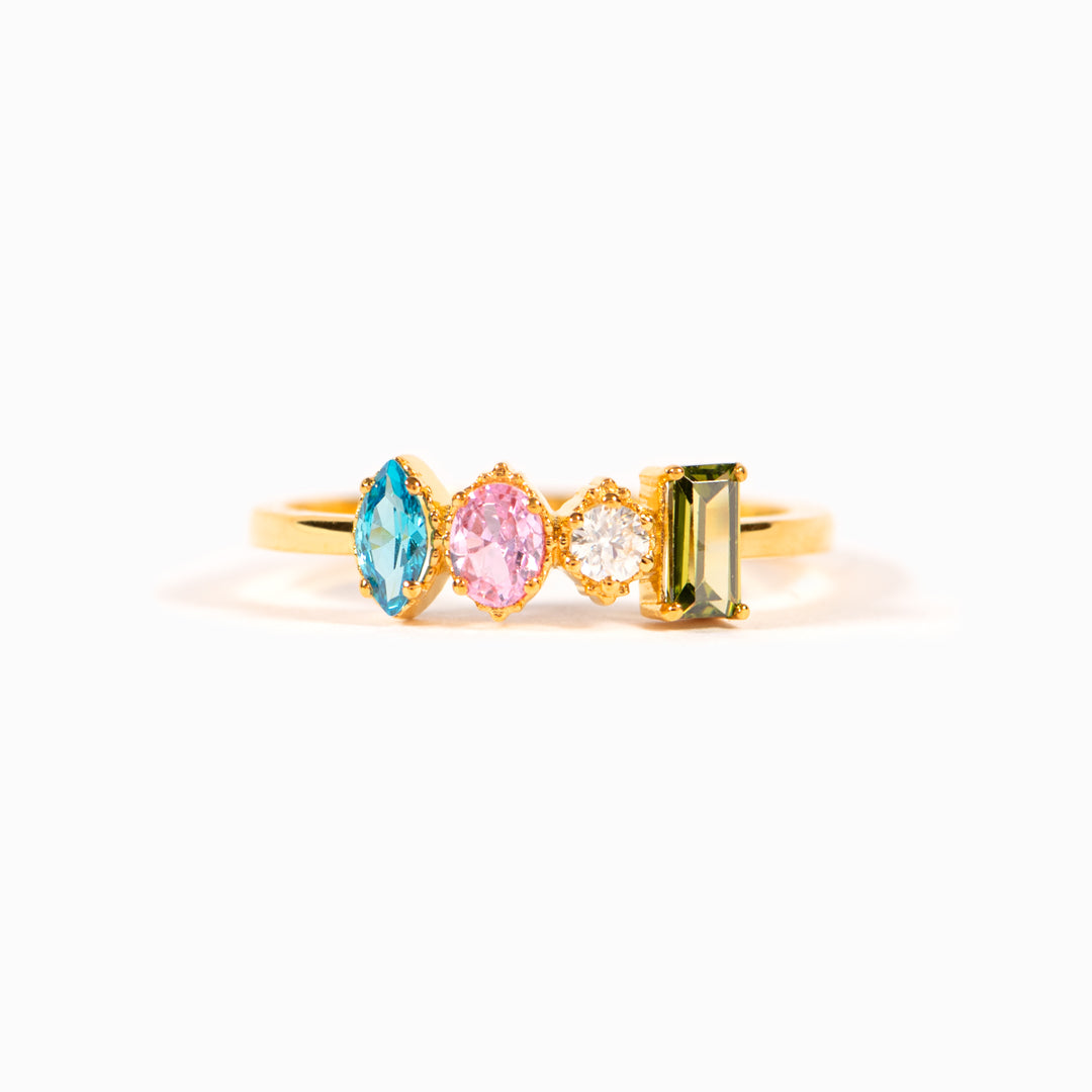 🎄Christmas Pre-sale🎁1-5 Multi Shaped Birthstones Mother's Ring