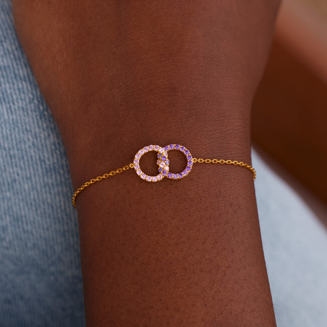 🎄Christmas Pre-sale🎁Mother & Daughter Birthstone Knitted Interlocking Bracelet