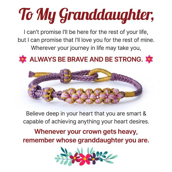 Grandmother & Granddaughter ‘Be Brave and Be Strong’ Blossom Knot Bracelet